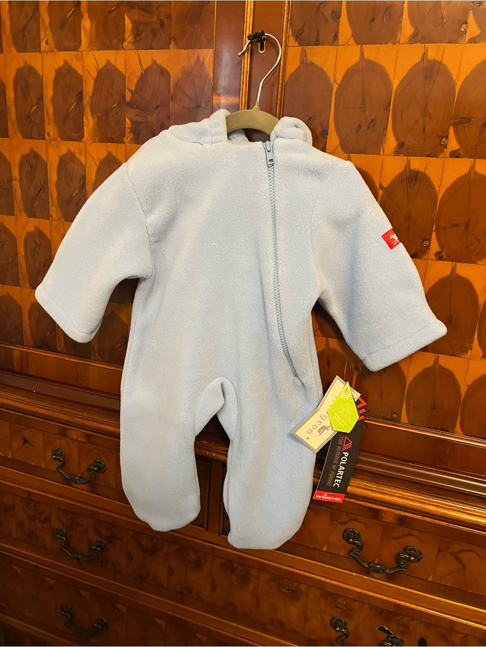 Widgeon Bunting Baby Light Blue Fleece Footed One-Piece with Hood